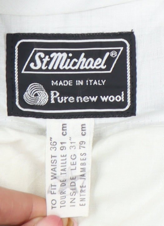 St Michael Men’s Grey Wool Striped Dress Pants Size 36x31