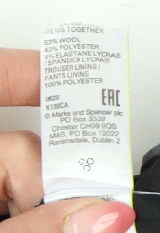 Marks and Spencer Men’s Blue Slim Fit Wool Blend Dress Trousers 30W 31L