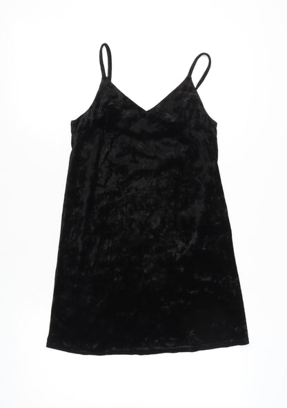 Dorothy Perkins Women’s Black Velvet Mini Slip Dress UK 4