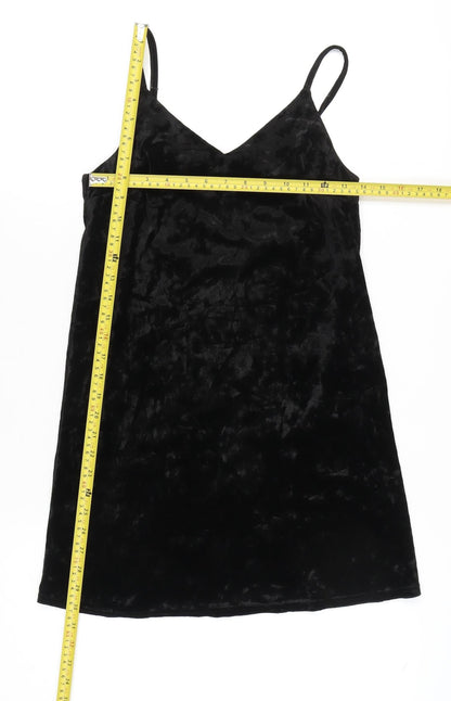Dorothy Perkins Women’s Black Velvet Mini Slip Dress UK 4
