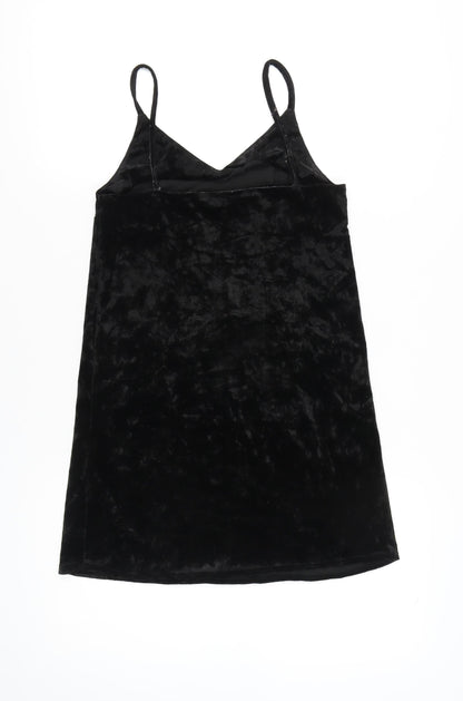 Dorothy Perkins Women’s Black Velvet Mini Slip Dress UK 4