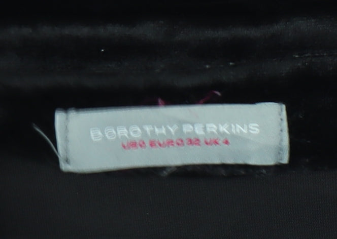 Dorothy Perkins Women’s Black Velvet Mini Slip Dress UK 4