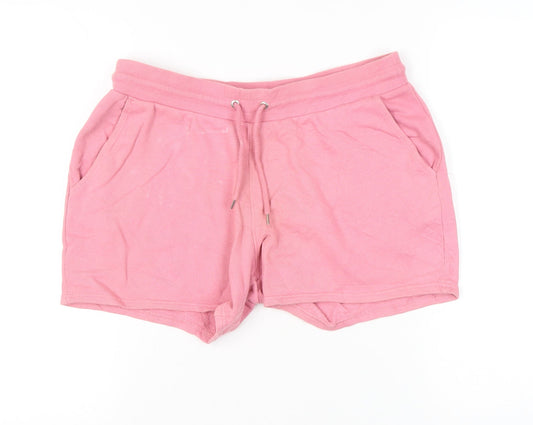 ASOS Women’s Pink Sweat Shorts L Regular Cotton Drawstring Pockets