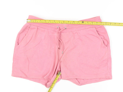 ASOS Women’s Pink Sweat Shorts L Regular Cotton Drawstring Pockets