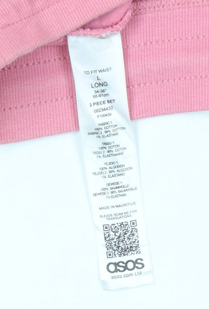 ASOS Women’s Pink Sweat Shorts L Regular Cotton Drawstring Pockets