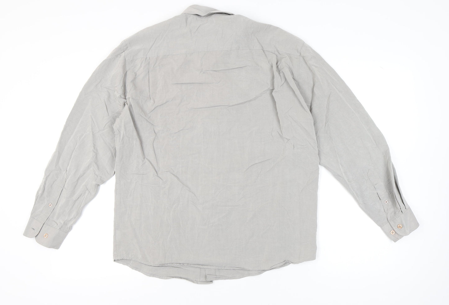 Matinique Men’s Grey L Long Sleeve Button-Up Shirt Rayon Blend