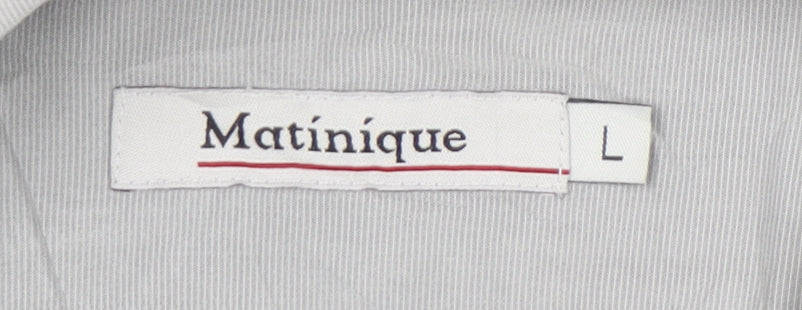 Matinique Men’s Grey L Long Sleeve Button-Up Shirt Rayon Blend