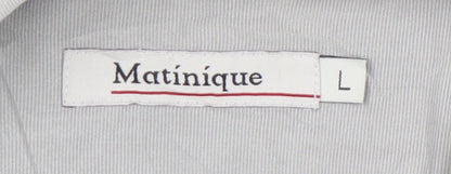 Matinique Men’s Grey L Long Sleeve Button-Up Shirt Rayon Blend