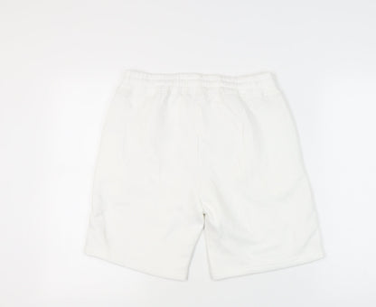 MAN Skate Mens White Sweat Shorts M Elastic Waist Casual