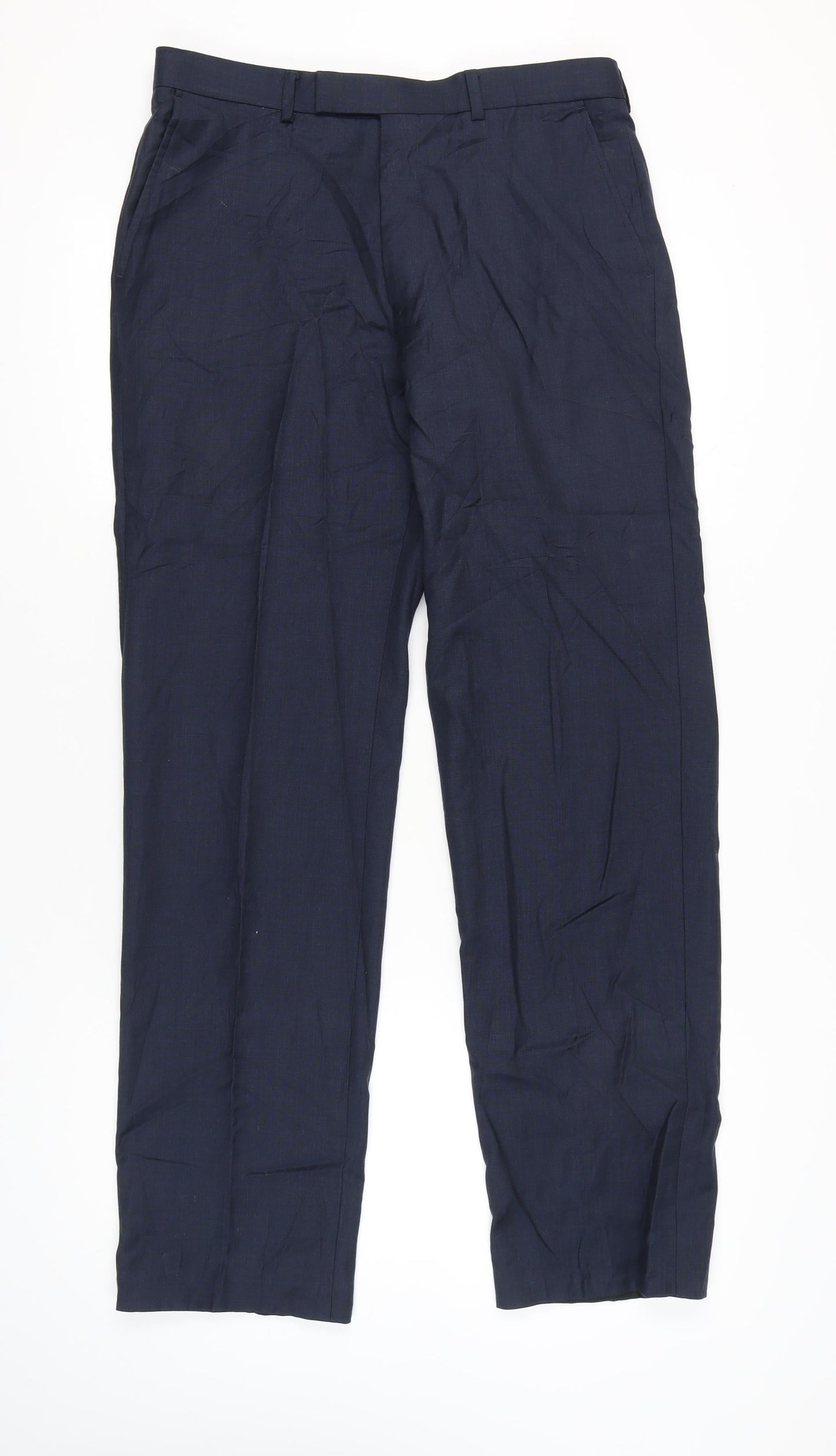 Marks and Spencer Men's Blue Wool Dress Pants 34x33 Straight Leg