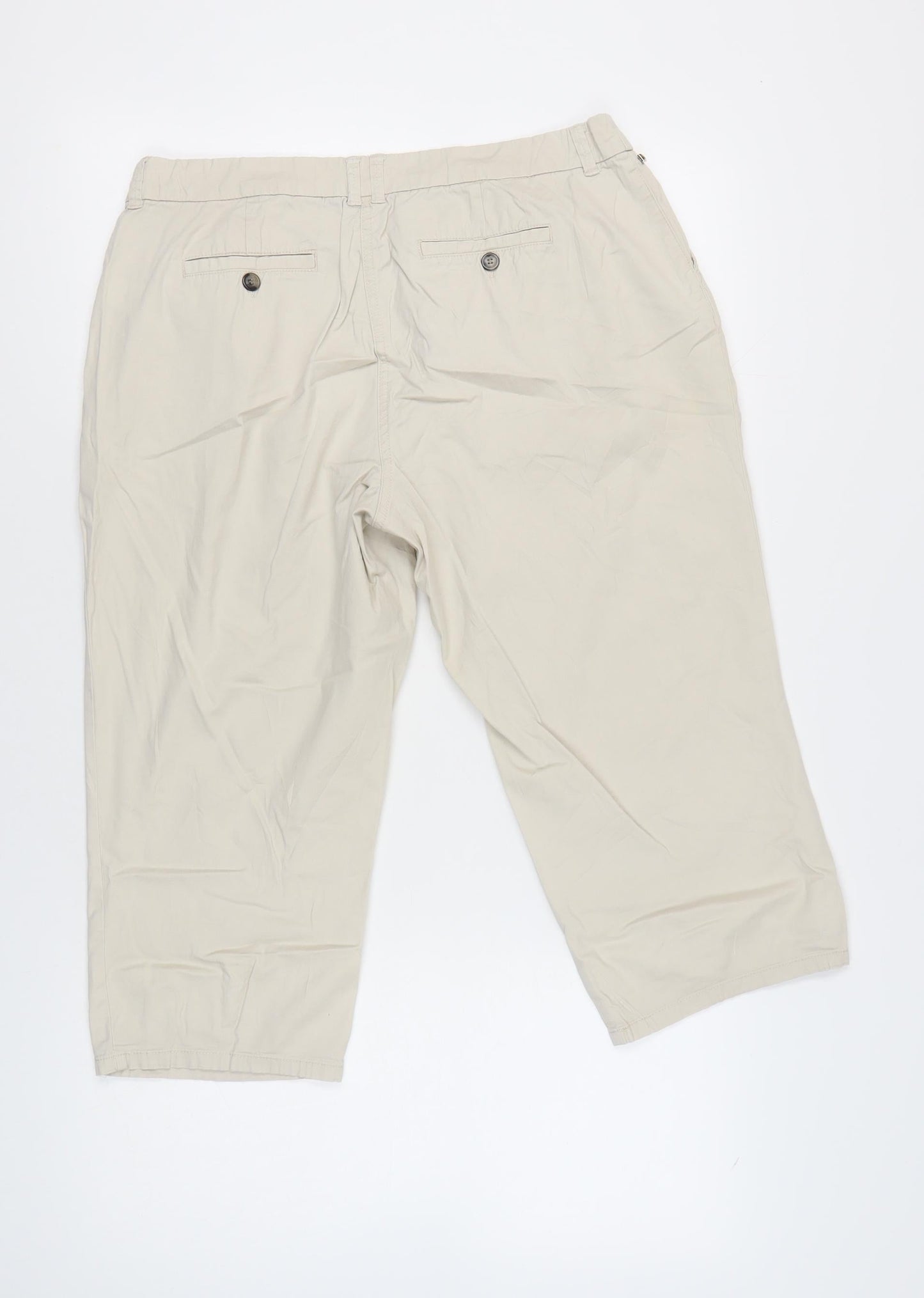 Maine New England Womens Beige 14 Capri Trousers Cotton Blend