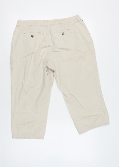 Maine New England Womens Beige 14 Capri Trousers Cotton Blend