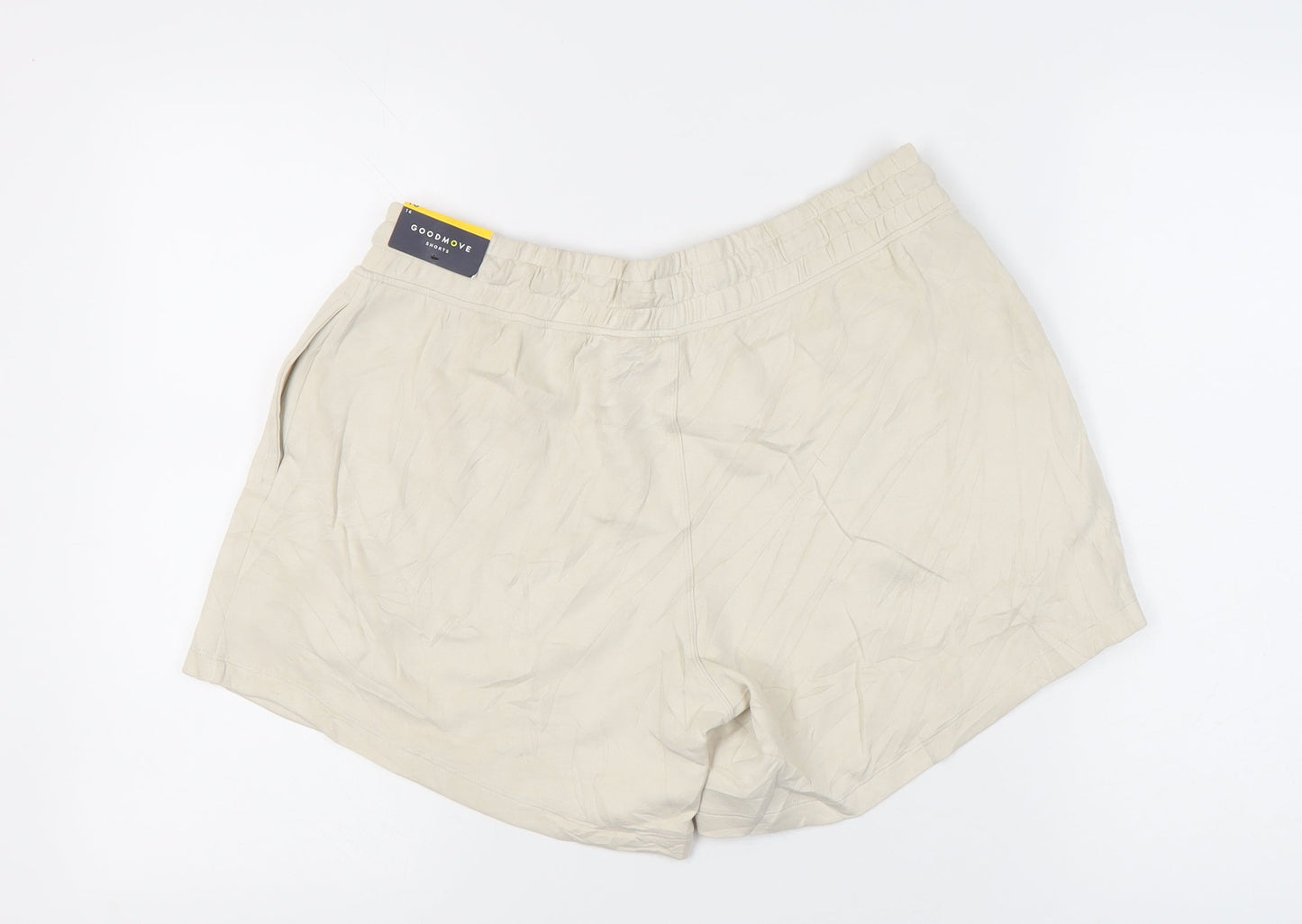 Marks and Spencer Women’s Beige Size 16 Regular Fit Casual Shorts