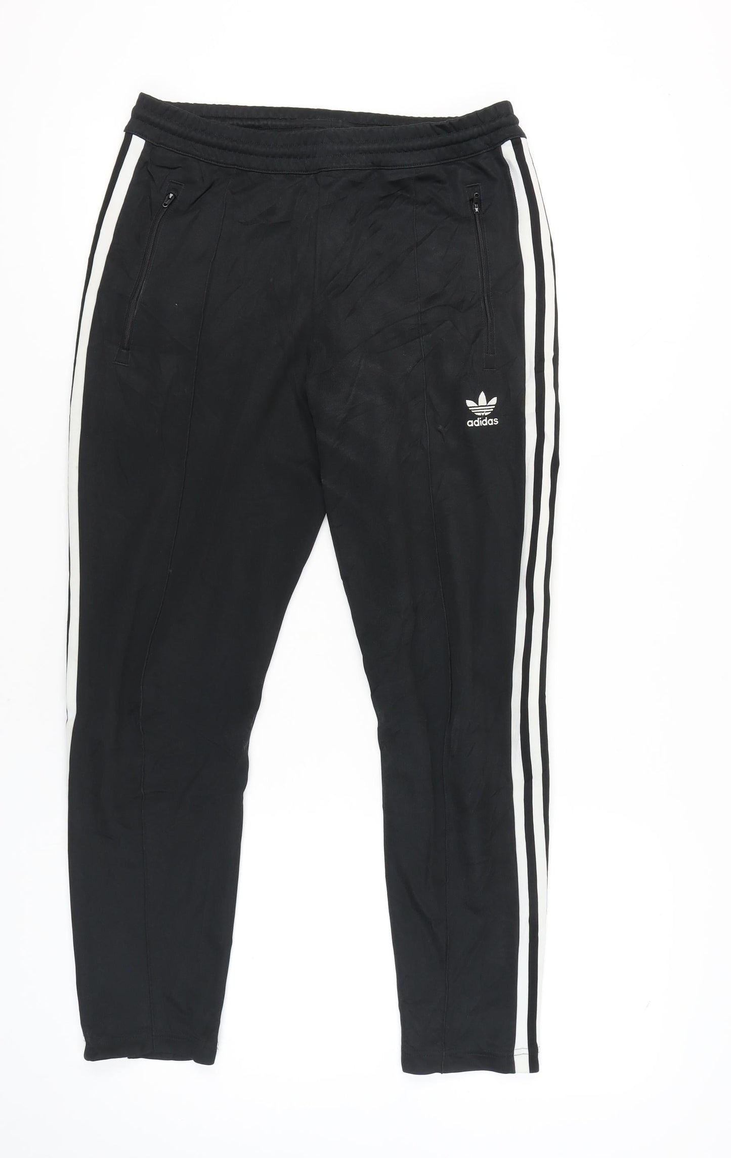 Adidas Mens Black Slim Fit Track Pants Size S Elastic Waist Tapered