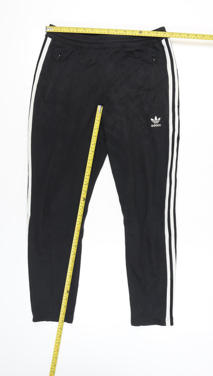 Adidas Mens Black Slim Fit Track Pants Size S Elastic Waist Tapered