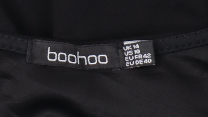 Boohoo Women’s Black Lace Wide-Leg Jumpsuit UK 14 Party Cocktail