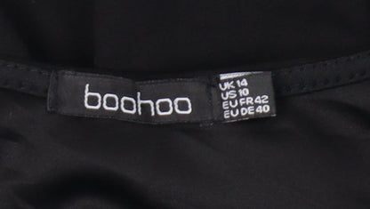 Boohoo Women’s Black Lace Wide-Leg Jumpsuit UK 14 Party Cocktail