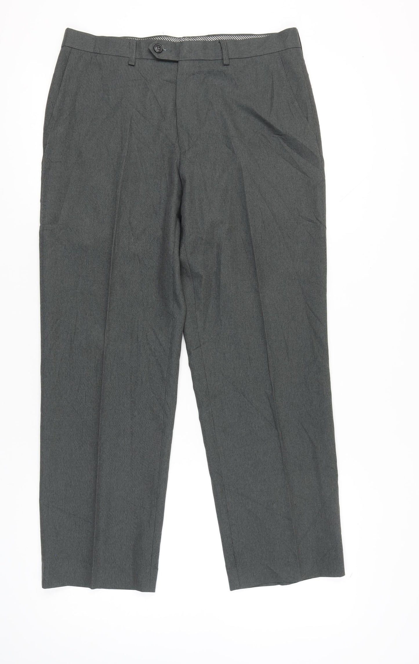 Marks and Spencer Men’s Grey 34W 29L Classic Dress Trousers