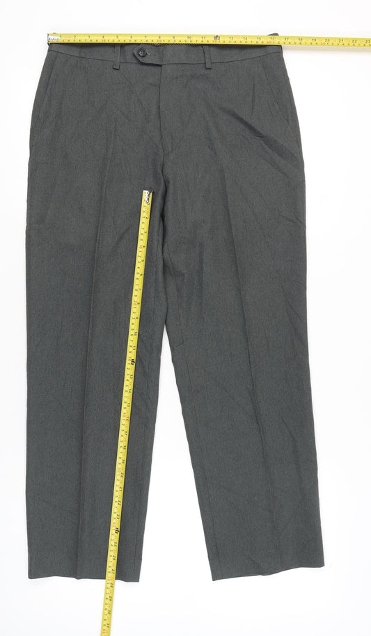 Marks and Spencer Men’s Grey 34W 29L Classic Dress Trousers