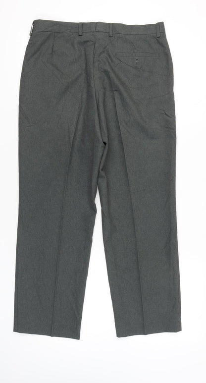 Marks and Spencer Men’s Grey 34W 29L Classic Dress Trousers
