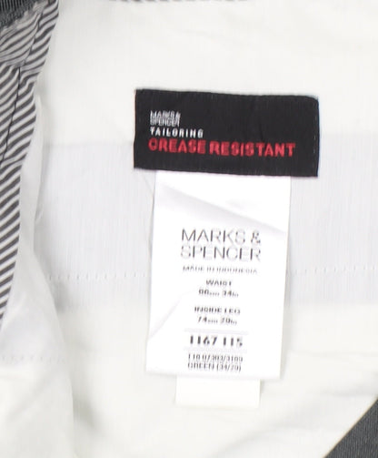 Marks and Spencer Men’s Grey 34W 29L Classic Dress Trousers