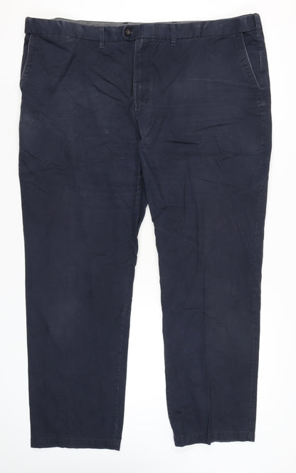 Marks and Spencer Men's Blue Chino Trousers Size 50 Waist 33 Leg