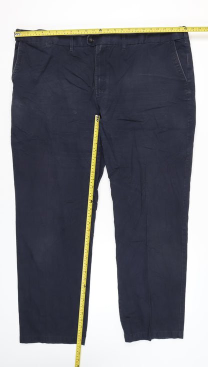 Marks and Spencer Men's Blue Chino Trousers Size 50 Waist 33 Leg