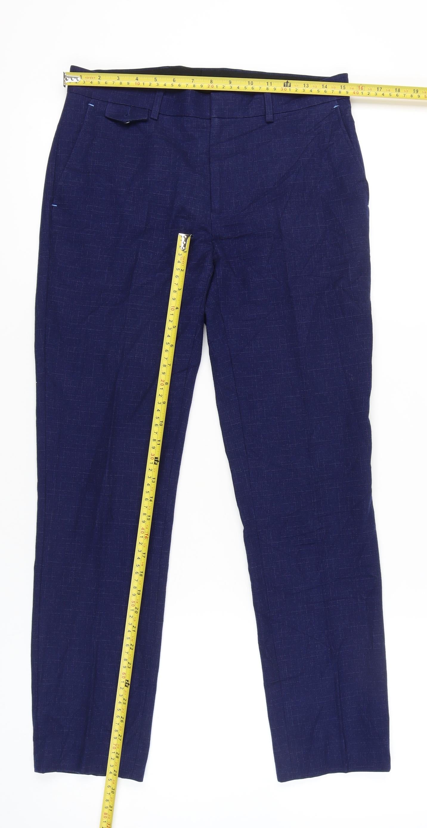 Sawyers & Hendricks Men’s Blue Slim Fit Dress Pants Trousers 30S