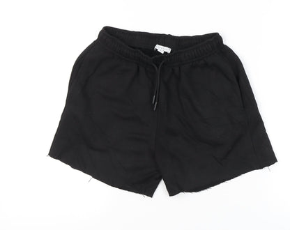 Topshop Women’s Black Cotton Cut-Off Shorts Size S Regular Casual