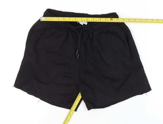 Topshop Women’s Black Cotton Cut-Off Shorts Size S Regular Casual