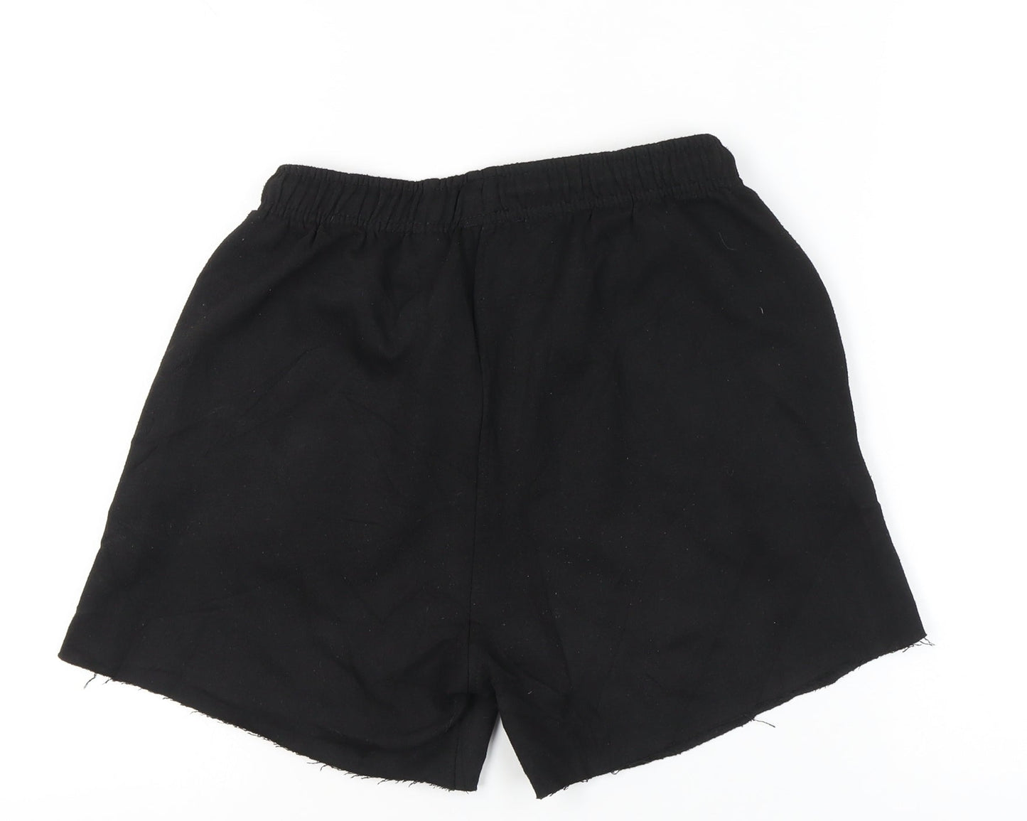 Topshop Women’s Black Cotton Cut-Off Shorts Size S Regular Casual