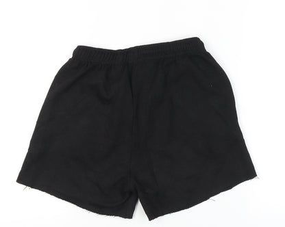 Topshop Women’s Black Cotton Cut-Off Shorts Size S Regular Casual