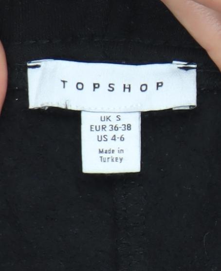 Topshop Women’s Black Cotton Cut-Off Shorts Size S Regular Casual