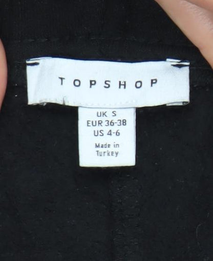 Topshop Women’s Black Cotton Cut-Off Shorts Size S Regular Casual