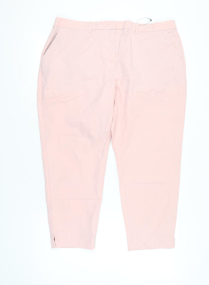 Womens UK Size 20 Marks and Spencer Regular Fit Chino Pink Trousers