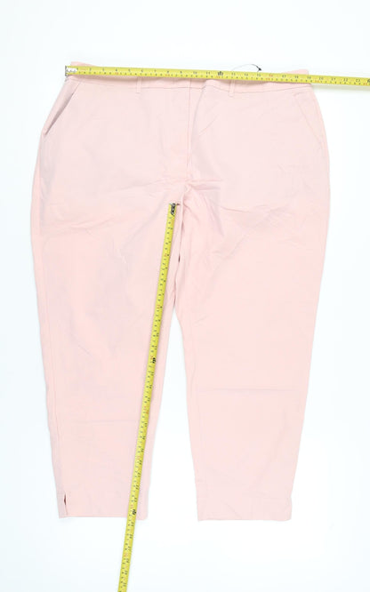Womens UK Size 20 Marks and Spencer Regular Fit Chino Pink Trousers