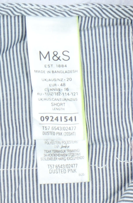 Womens UK Size 20 Marks and Spencer Regular Fit Chino Pink Trousers