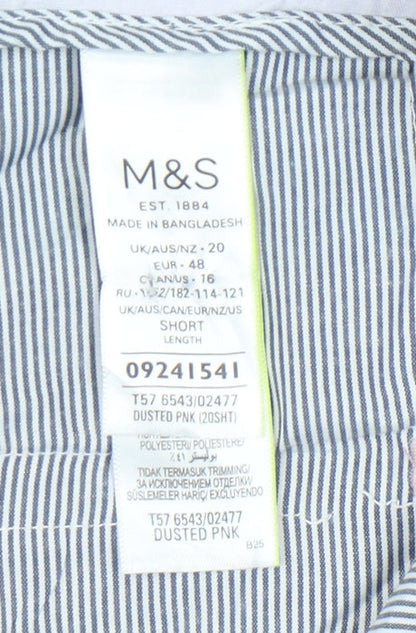 Womens UK Size 20 Marks and Spencer Regular Fit Chino Pink Trousers