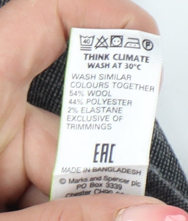 Marks and Spencer Men's Grey Wool Blend Dress Pants 38W 33L Regular Fit