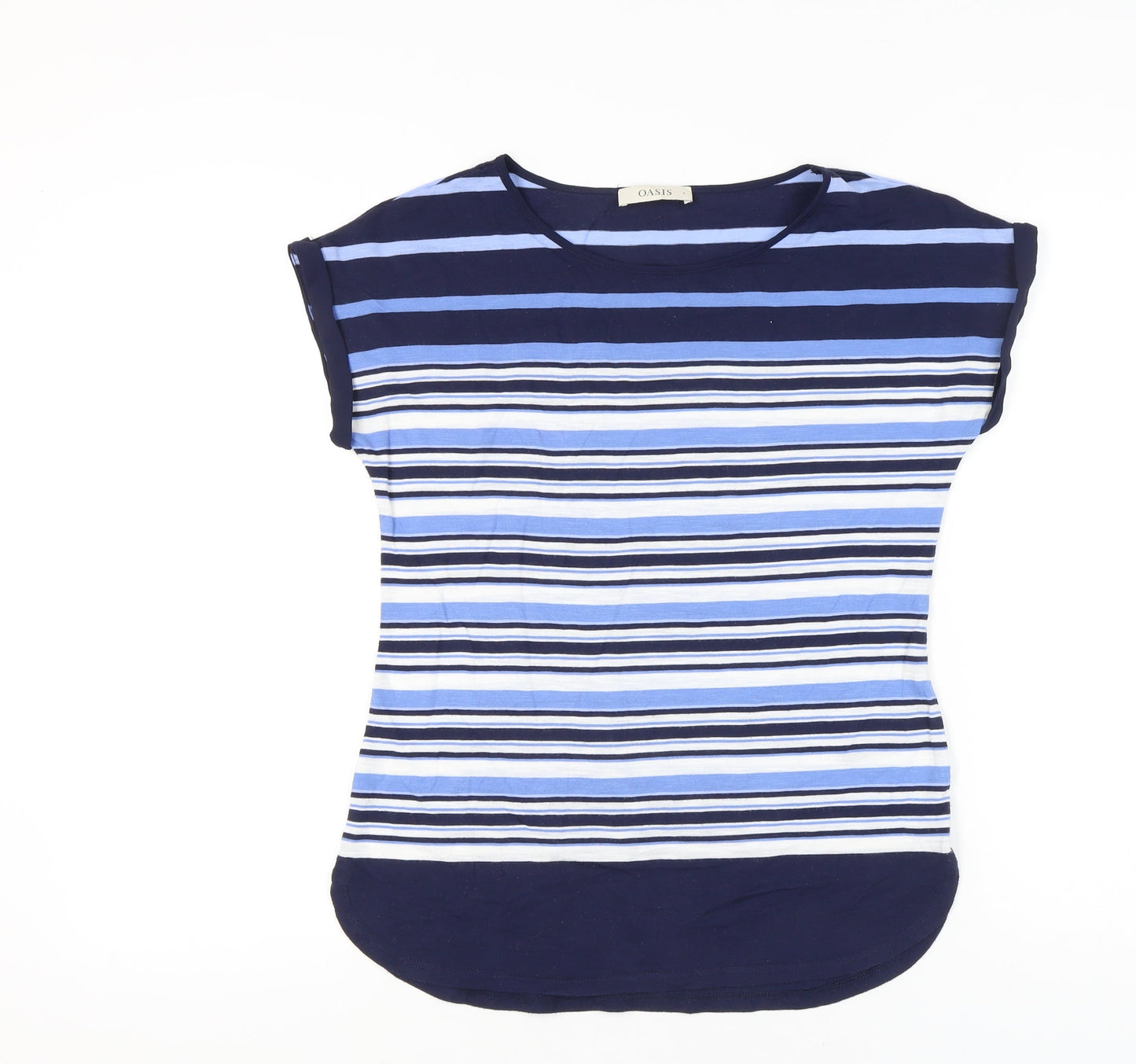 Womens UK Size S Oasis Blue Basic T-Shirt