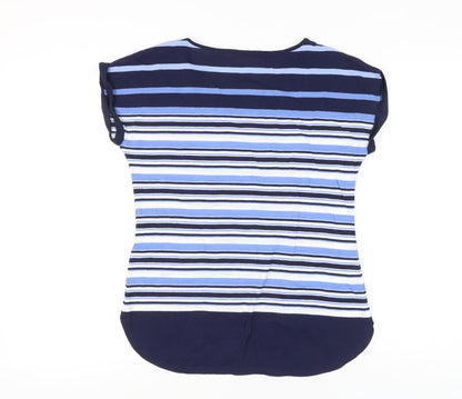 Womens UK Size S Oasis Blue Basic T-Shirt