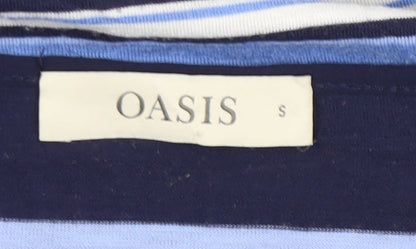 Womens UK Size S Oasis Blue Basic T-Shirt