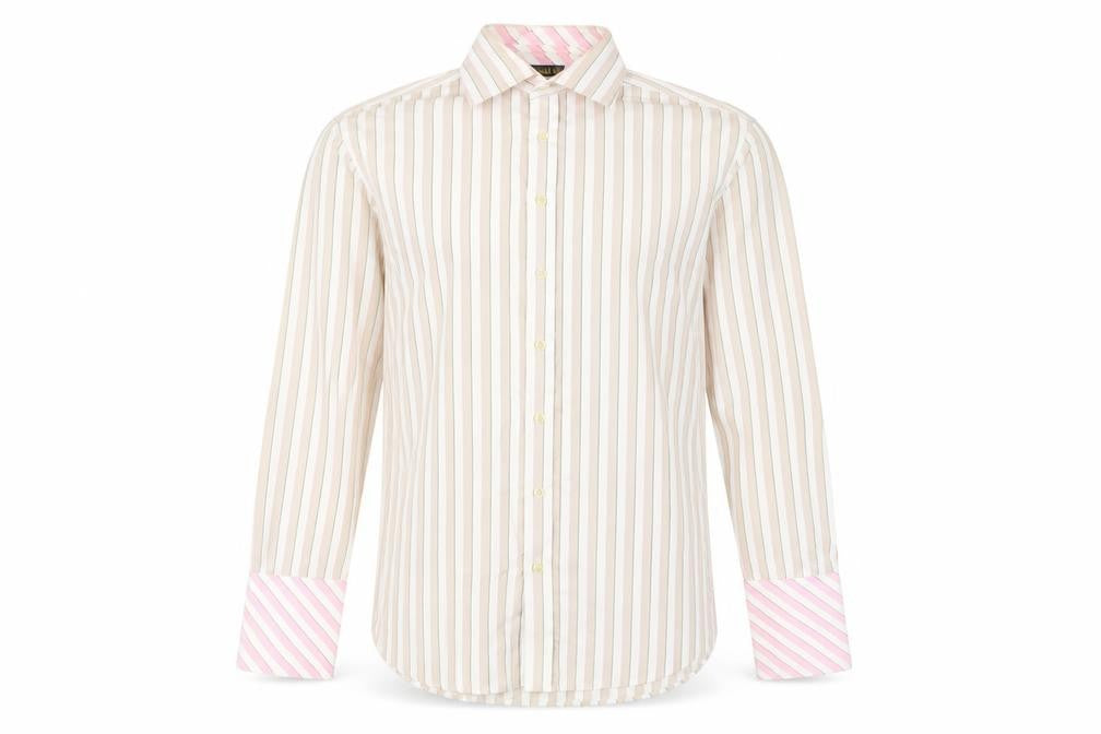 Mens UK Collar Size 16 Ted Baker Smart Beige  Dress Shirt