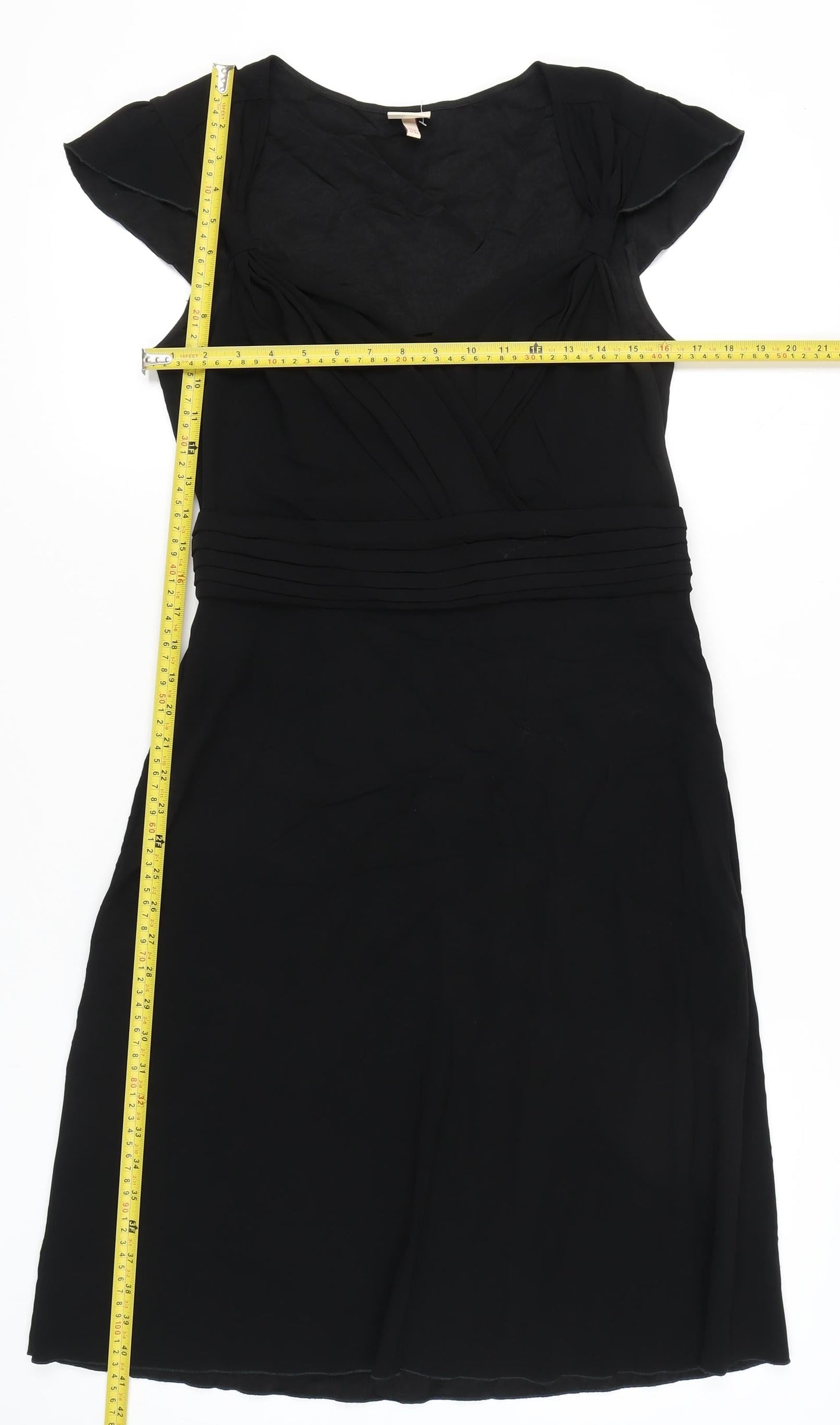 Whistles Women Black Size 12 Sheath Knee Length Dress Classic