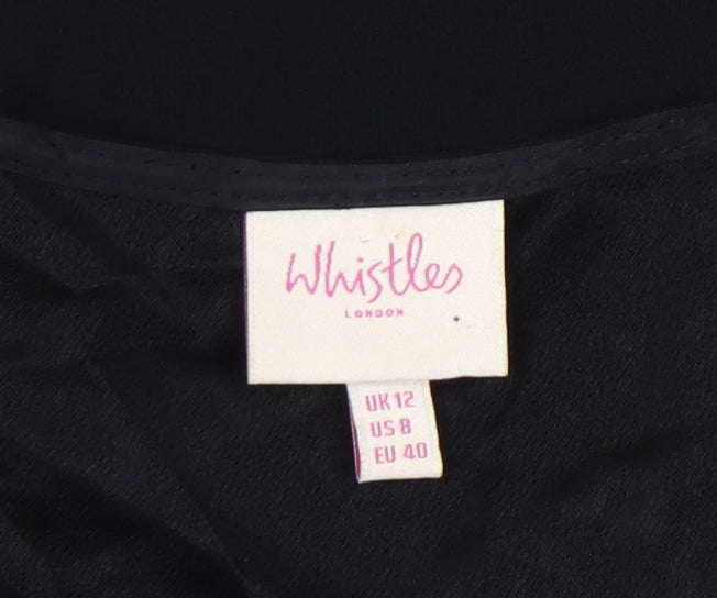 Whistles Women Black Size 12 Sheath Knee Length Dress Classic
