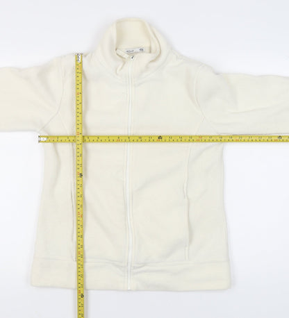 ea Womens White Fleece Full Zip Basic Jacket Size M Regular Fit
