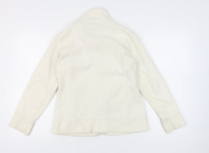 ea Womens White Fleece Full Zip Basic Jacket Size M Regular Fit