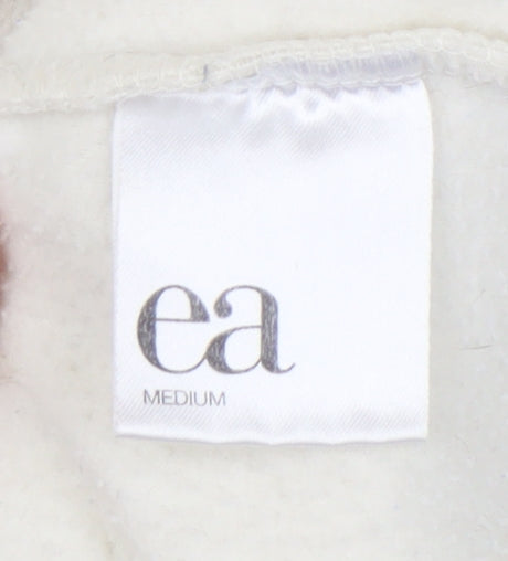 ea Womens White Fleece Full Zip Basic Jacket Size M Regular Fit