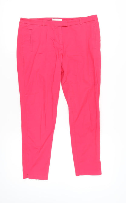 Mademoiselle R Womens Pink Chino Slim Tapered Trousers UK 12