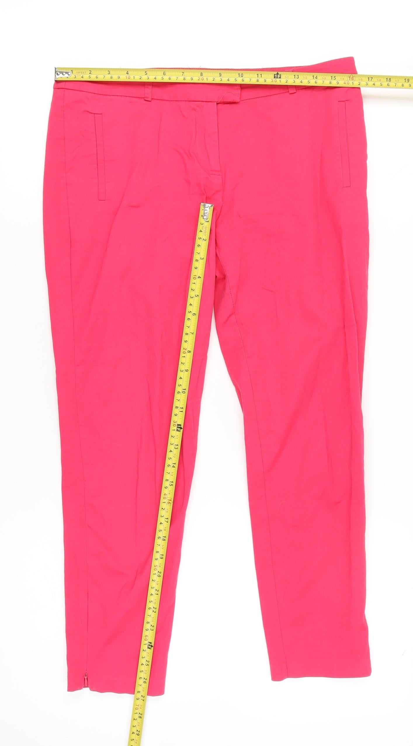 Mademoiselle R Womens Pink Chino Slim Tapered Trousers UK 12